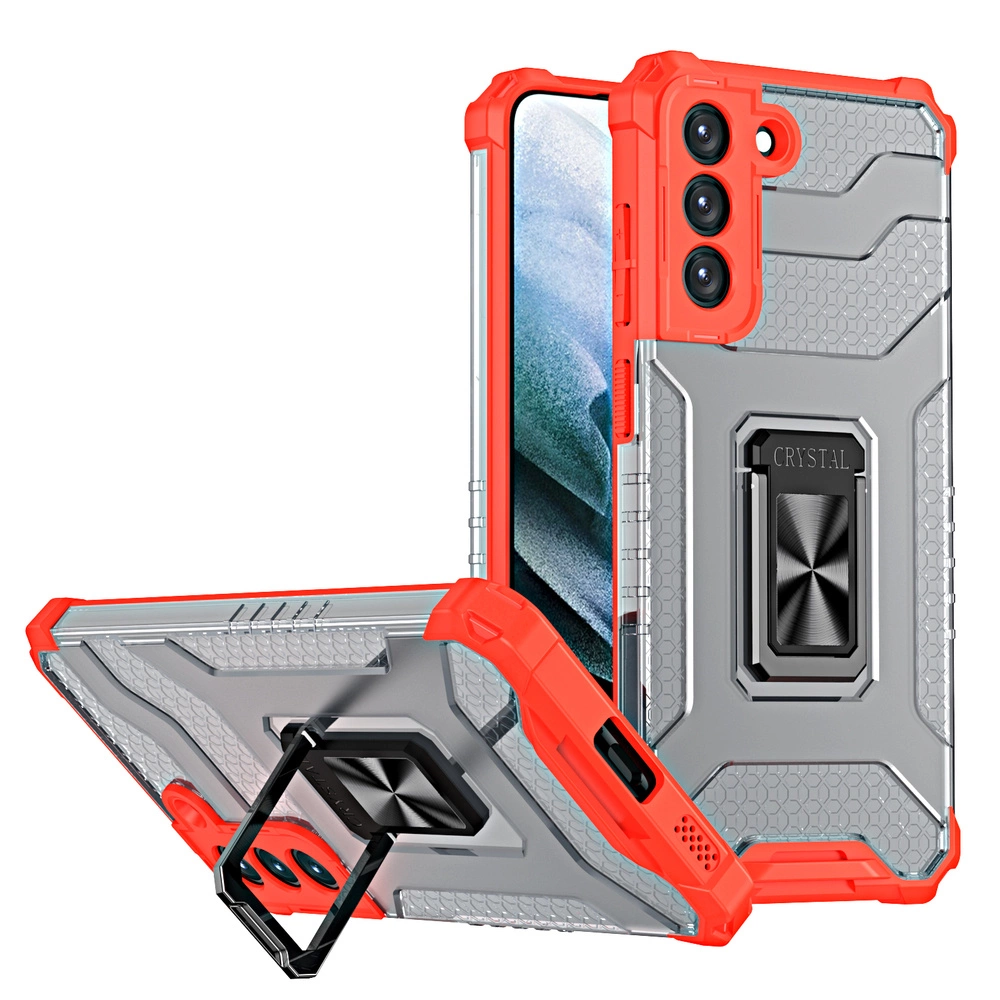 Crystal Ring Case Kickstand Tough Rugged Cover for Samsung Galaxy S21+ 5G (S21 Plus 5G) redeng