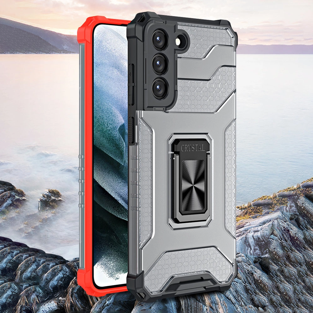 Crystal Ring Case Kickstand Tough Rugged Cover for Samsung Galaxy S21+ 5G (S21 Plus 5G) redeng
