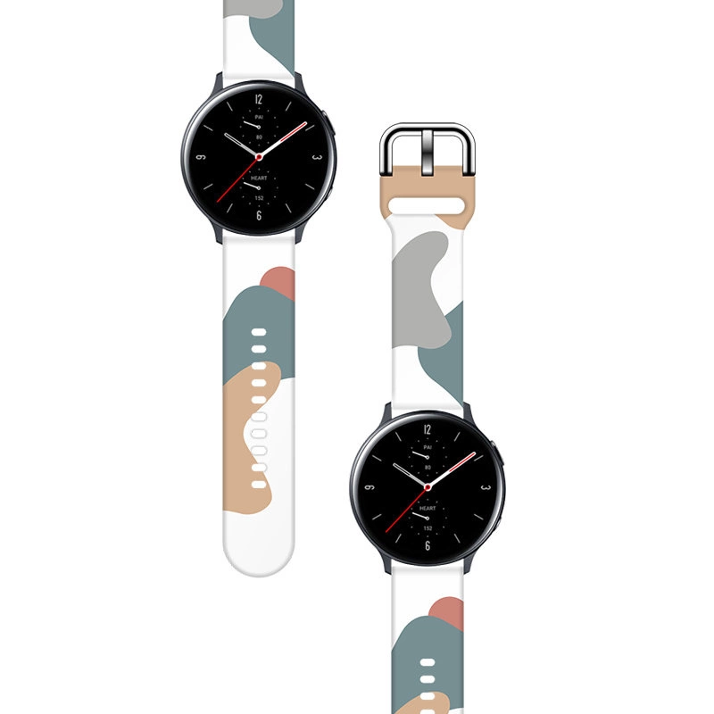 Strap Moro for Samsung Galaxy Watch 40 / 41 / 42 / 43 / 44 mm silicone bracelet watch band - pattern 2eng