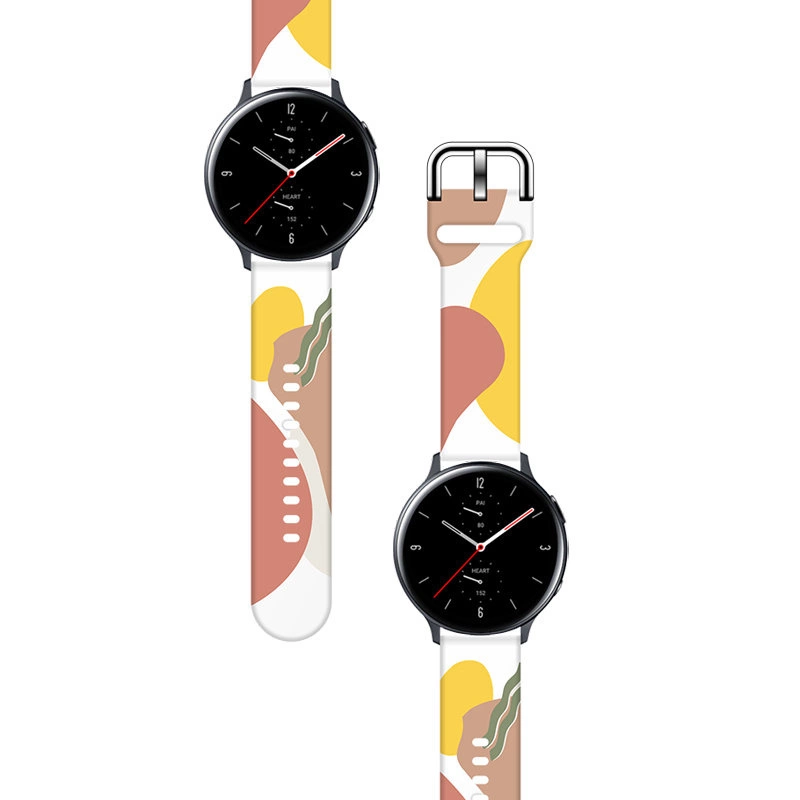 Strap Moro for Samsung Galaxy Watch 40 / 41 / 42 / 43 / 44 mm silicone bracelet watch band - pattern 7eng