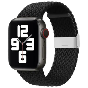 Braided Fabric Strap Bracelet Strap Fabric Band for Apple Watch 38 / 40 / 41 mm - Blackeng