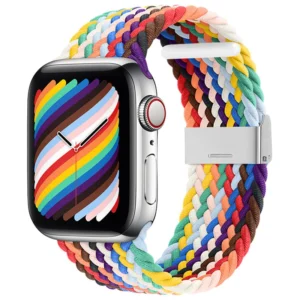 Braided Fabric Strap Bracelet Strap Fabric Band for Apple Watch 42 / 44 / 45 / 49 mm - Multicoloreng