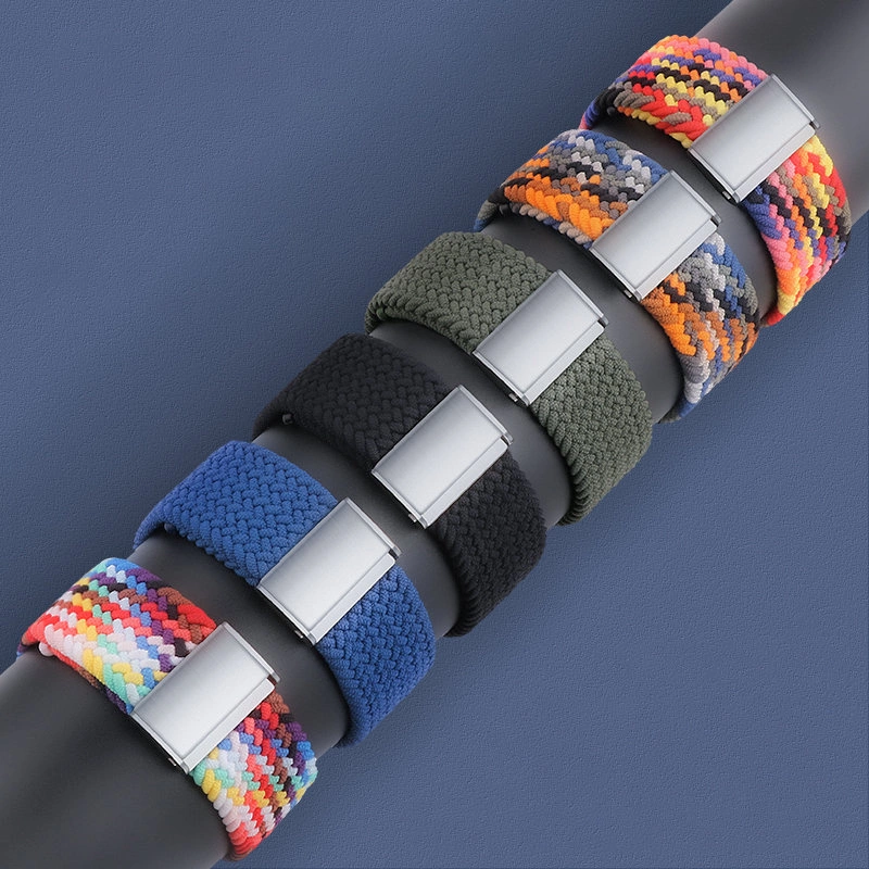 Braided Fabric Strap Bracelet Strap Fabric Band for Apple Watch 42 / 44 / 45 / 49 mm - Multicoloreng
