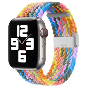 Braided Fabric Strap Bracelet Strap Fabric Band for Apple Watch 42 / 44 / 45 / 49 mm - Multicoloreng