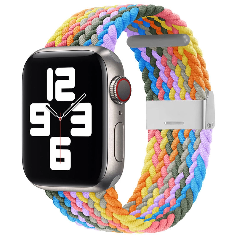 Braided Fabric Strap Bracelet Strap Fabric Band for Apple Watch 42 / 44 / 45 / 49 mm - Multicoloreng
