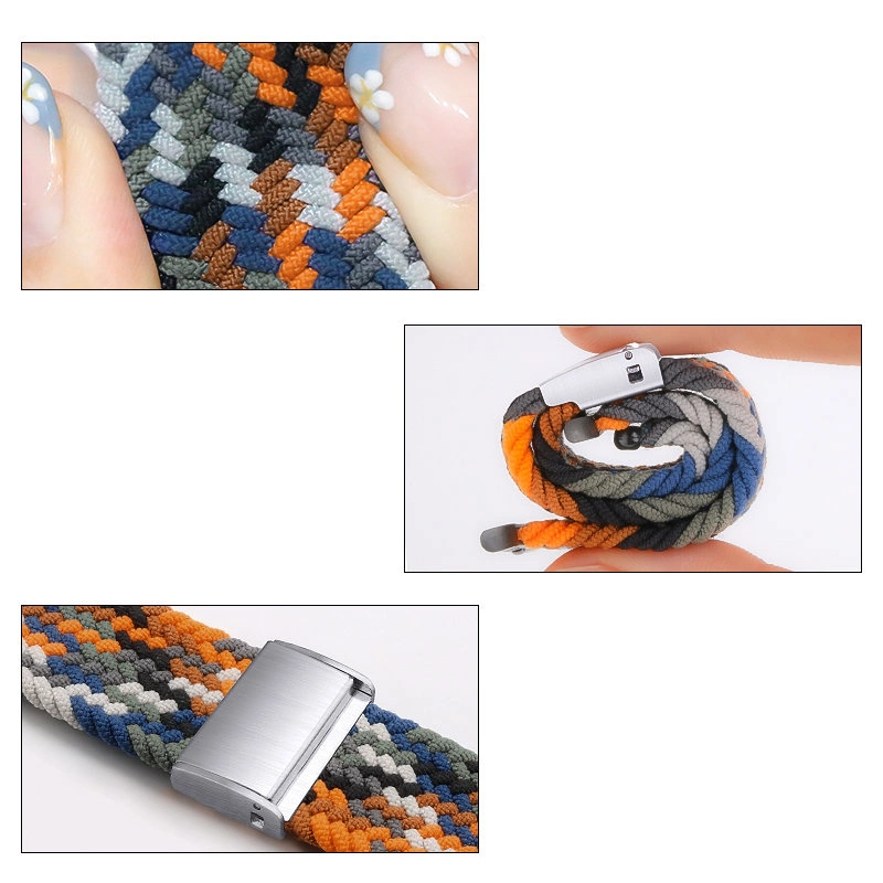 Braided Fabric Strap Bracelet Strap Fabric Band for Apple Watch 42 / 44 / 45 / 49 mm - Multicoloreng