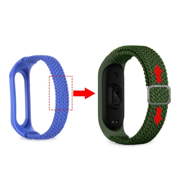 Strap Fabric replacement band strap for Xiaomi Mi Band 6 / 5 / 4 / 3 braided cloth bracelet greyeng