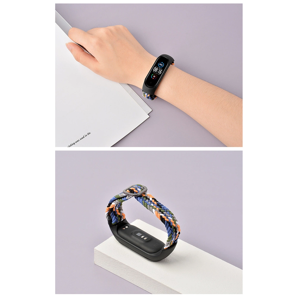 Strap Fabric replacement band strap for Xiaomi Mi Band 6 / 5 / 4 / 3 braided cloth bracelet greyeng