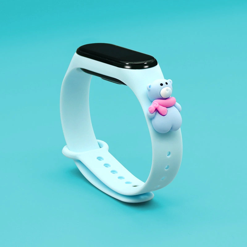 Strap Xmas Wristband for Xiaomi Mi Band 4 / Mi Band 3 Christmas Silicone Strap Bracelet Blue (Teddy Bear)eng