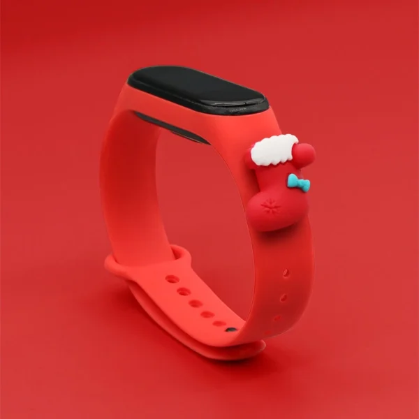 Strap Xmas for Xiaomi Mi Band 3 / 4 Christmas Silicone Strap Bracelet with Sock - Redeng