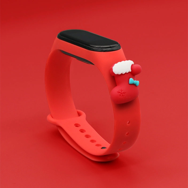 Strap Xmas for Xiaomi Mi Band 3 / 4 Christmas Silicone Strap Bracelet with Sock - Redeng