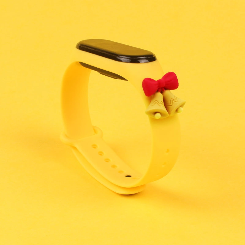 Strap Xmas for Xiaomi Mi Band 3 / 4 Christmas Silicone Bracelet Strap with Bells - Yelloweng