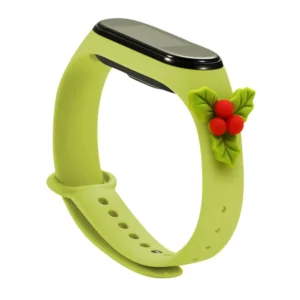 Strap Xmas for Xiaomi Mi Band 5 / 6 Christmas Silicone Strap Bracelet with Mistletoe - Greeneng