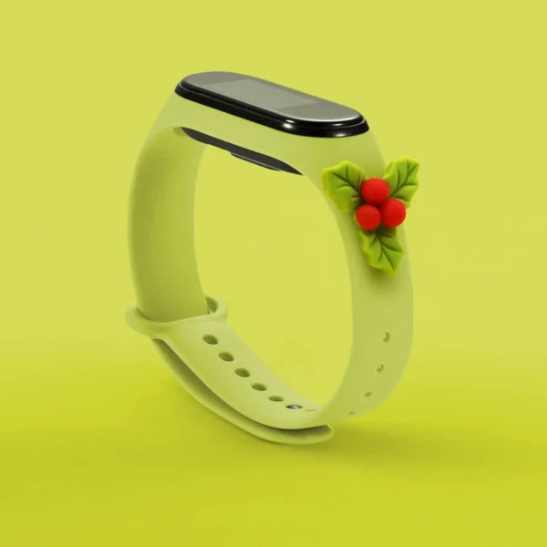 Strap Xmas for Xiaomi Mi Band 5 / 6 Christmas Silicone Strap Bracelet with Mistletoe - Greeneng