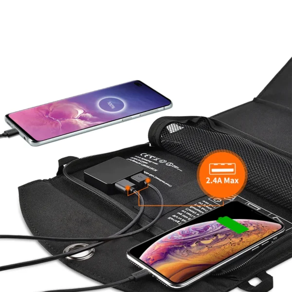 Choetech SC001 solar foldable charger 19W 2x USB-A - blackeng