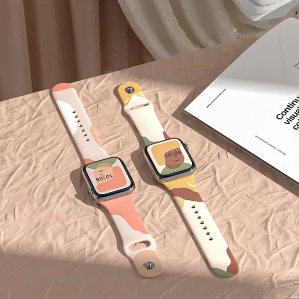 Silicone Strap Moro Watch Bracelet Band for Apple Watch 38 / 40 / 41 mm - Pattern 1eng