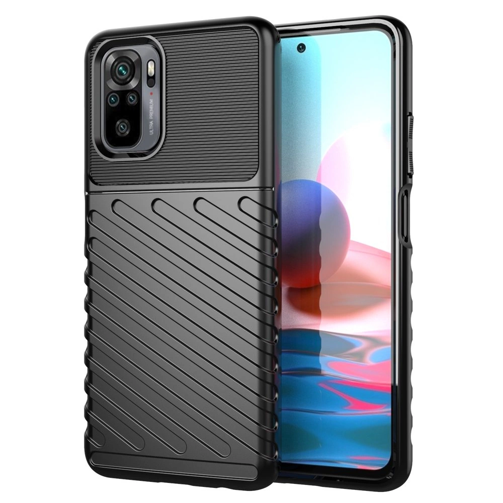 Thunder Case Flexible Tough Rugged Cover TPU Case for Xiaomi Redmi 10 blackeng
