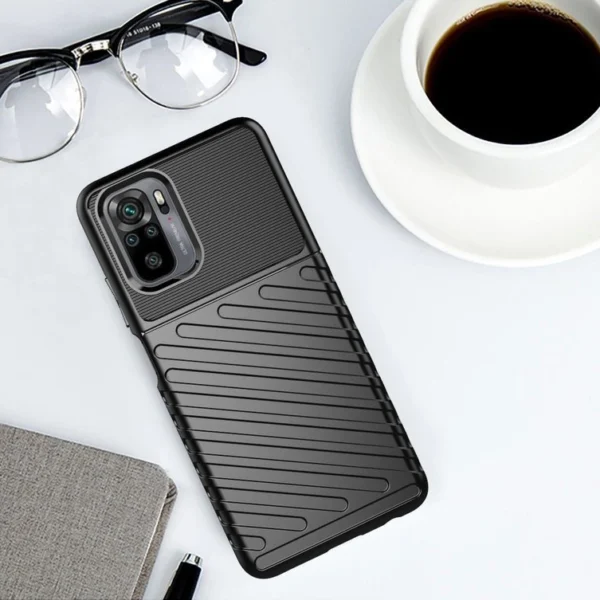 Thunder Case Flexible Tough Rugged Cover TPU Case for Xiaomi Redmi 10 blackeng
