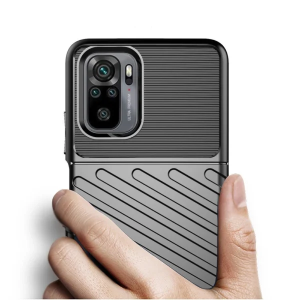 Thunder Case Flexible Tough Rugged Cover TPU Case for Xiaomi Redmi 10 blackeng