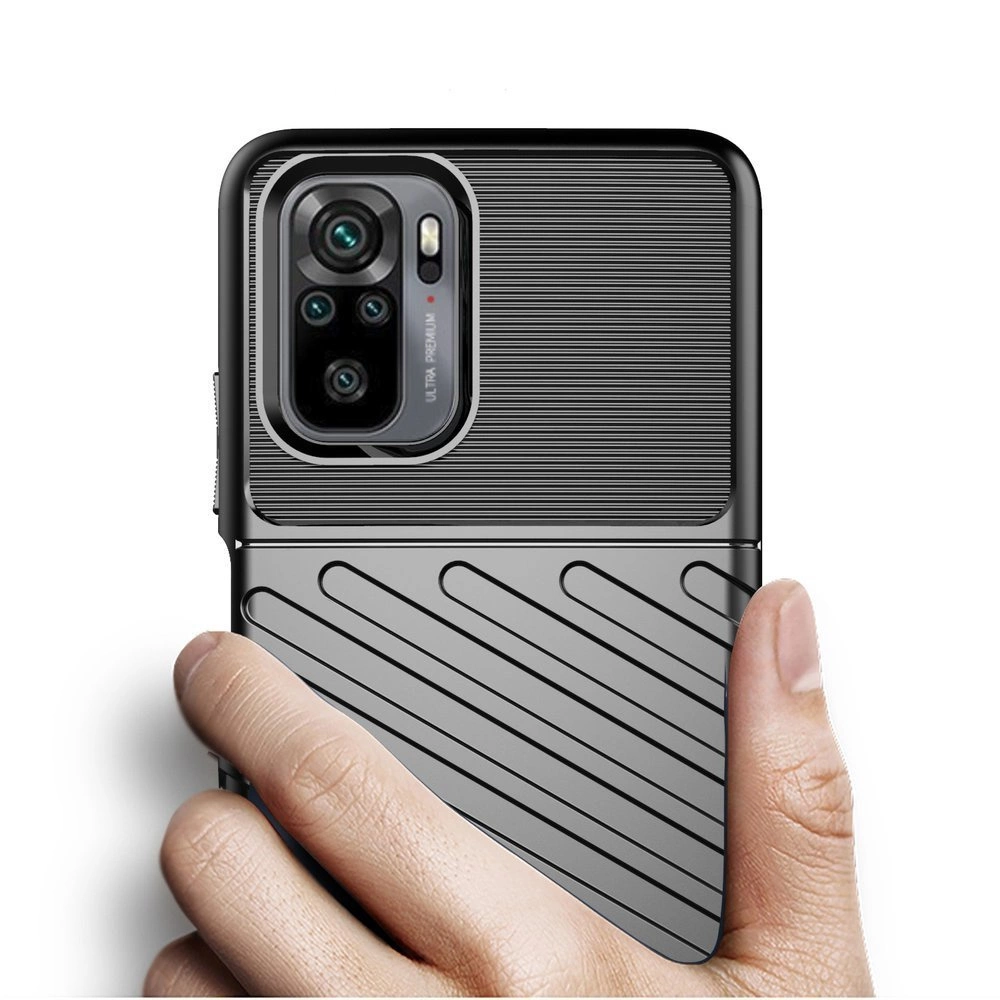 Thunder Case Flexible Tough Rugged Cover TPU Case for Xiaomi Redmi 10 blackeng