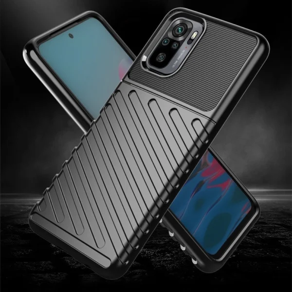 Thunder Case Flexible Tough Rugged Cover TPU Case for Xiaomi Redmi 10 blackeng