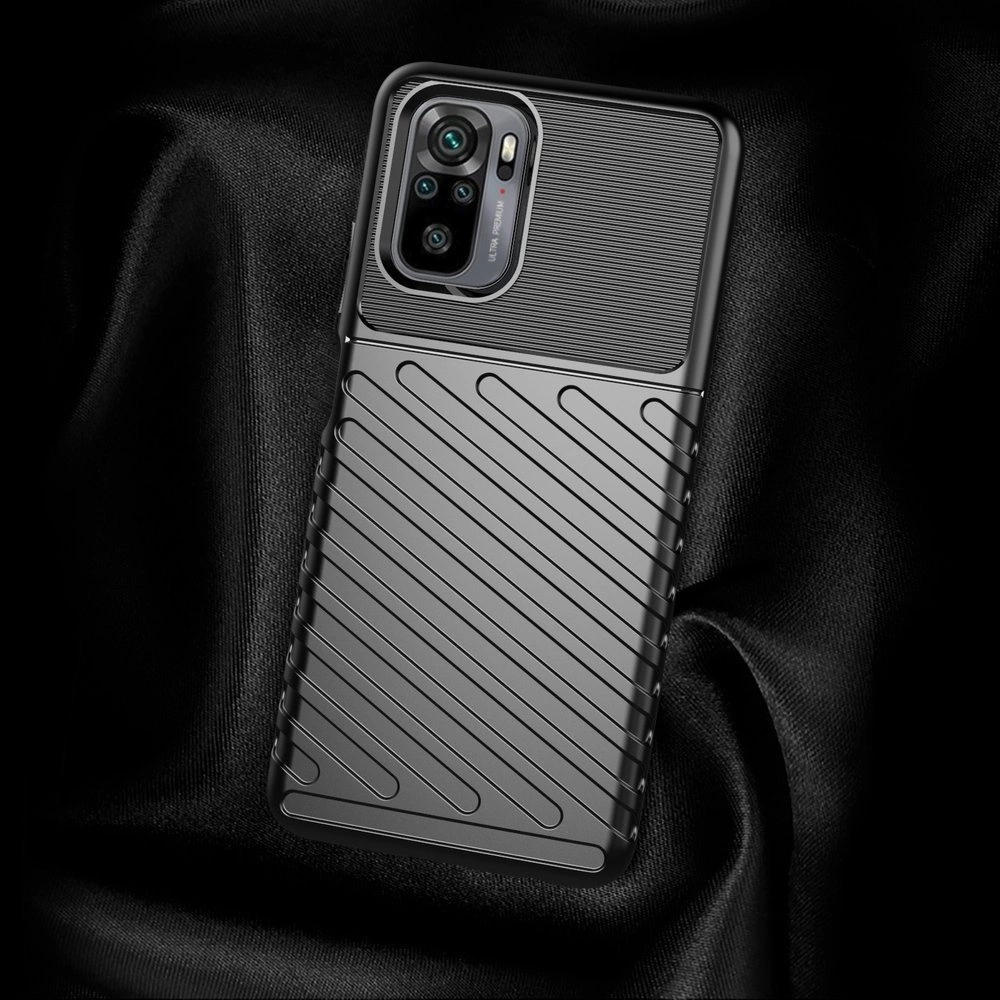 Thunder Case Flexible Tough Rugged Cover TPU Case for Xiaomi Redmi 10 blackeng