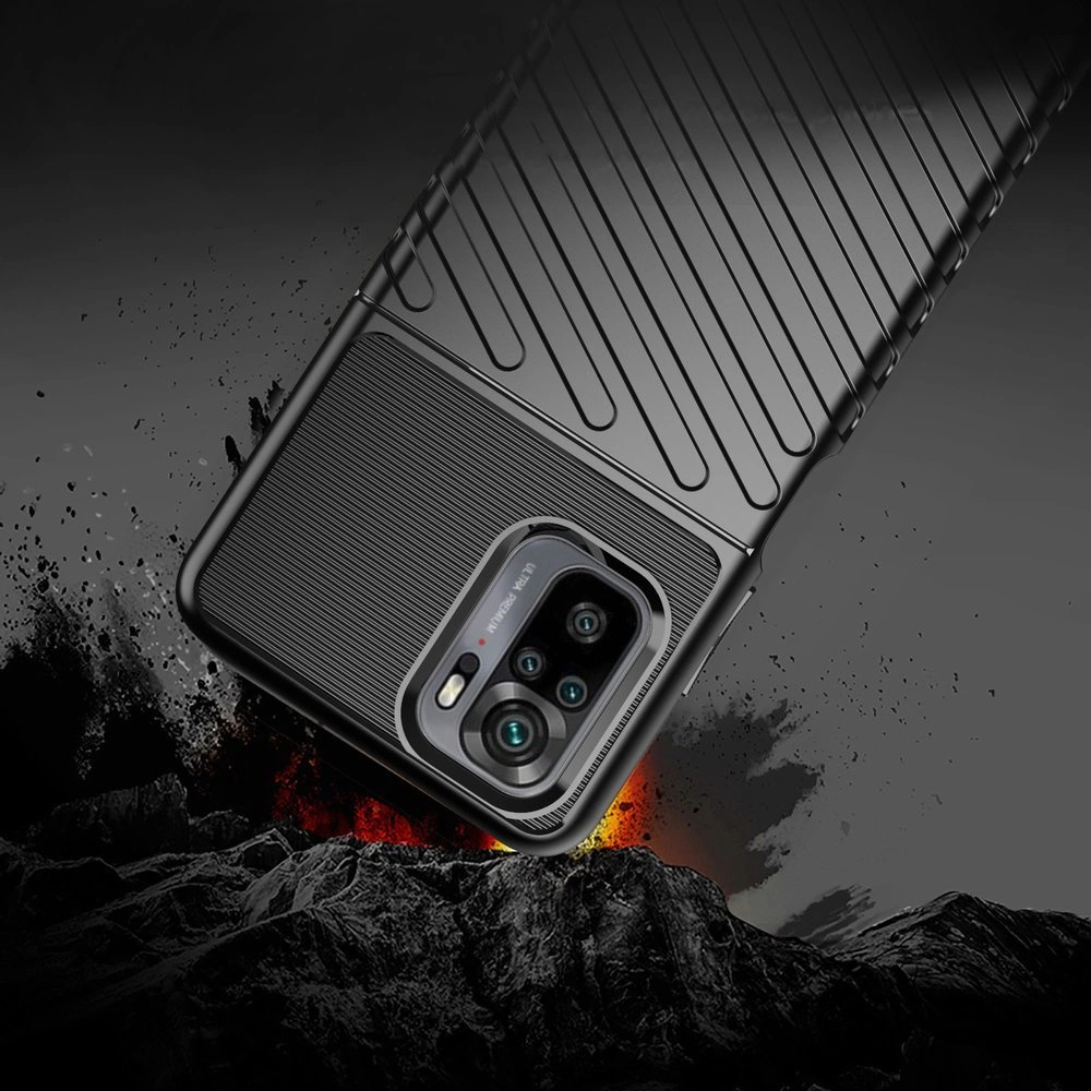Thunder Case Flexible Tough Rugged Cover TPU Case for Xiaomi Redmi 10 blackeng
