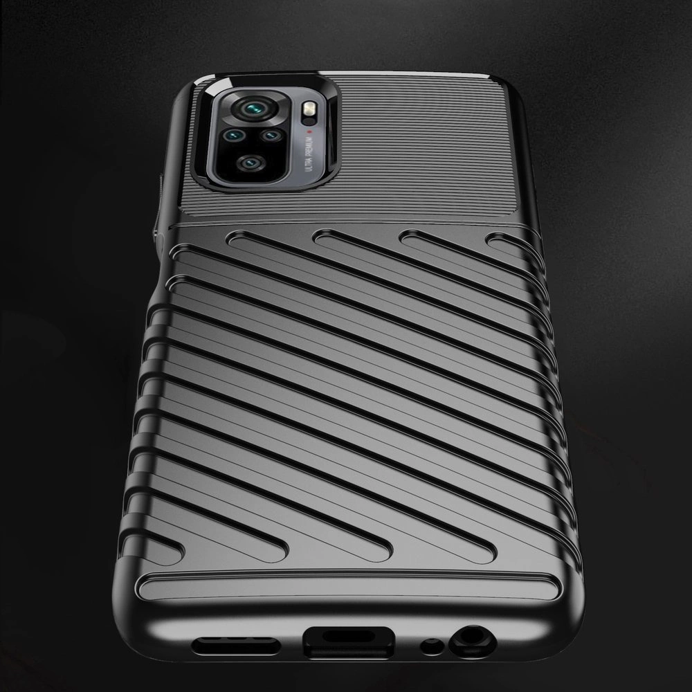 Thunder Case Flexible Tough Rugged Cover TPU Case for Xiaomi Redmi 10 blackeng