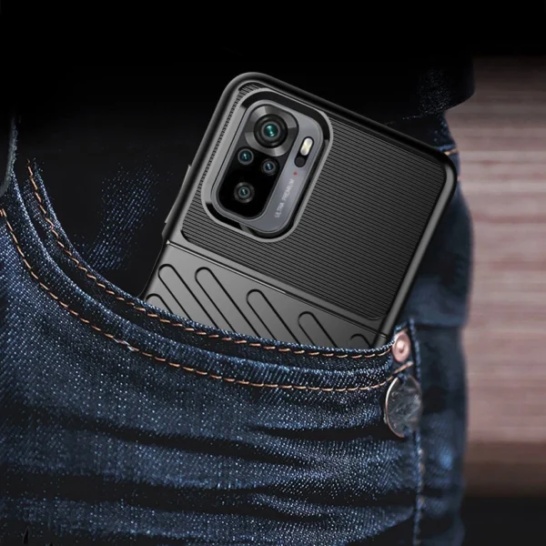 Thunder Case Flexible Tough Rugged Cover TPU Case for Xiaomi Redmi 10 blackeng