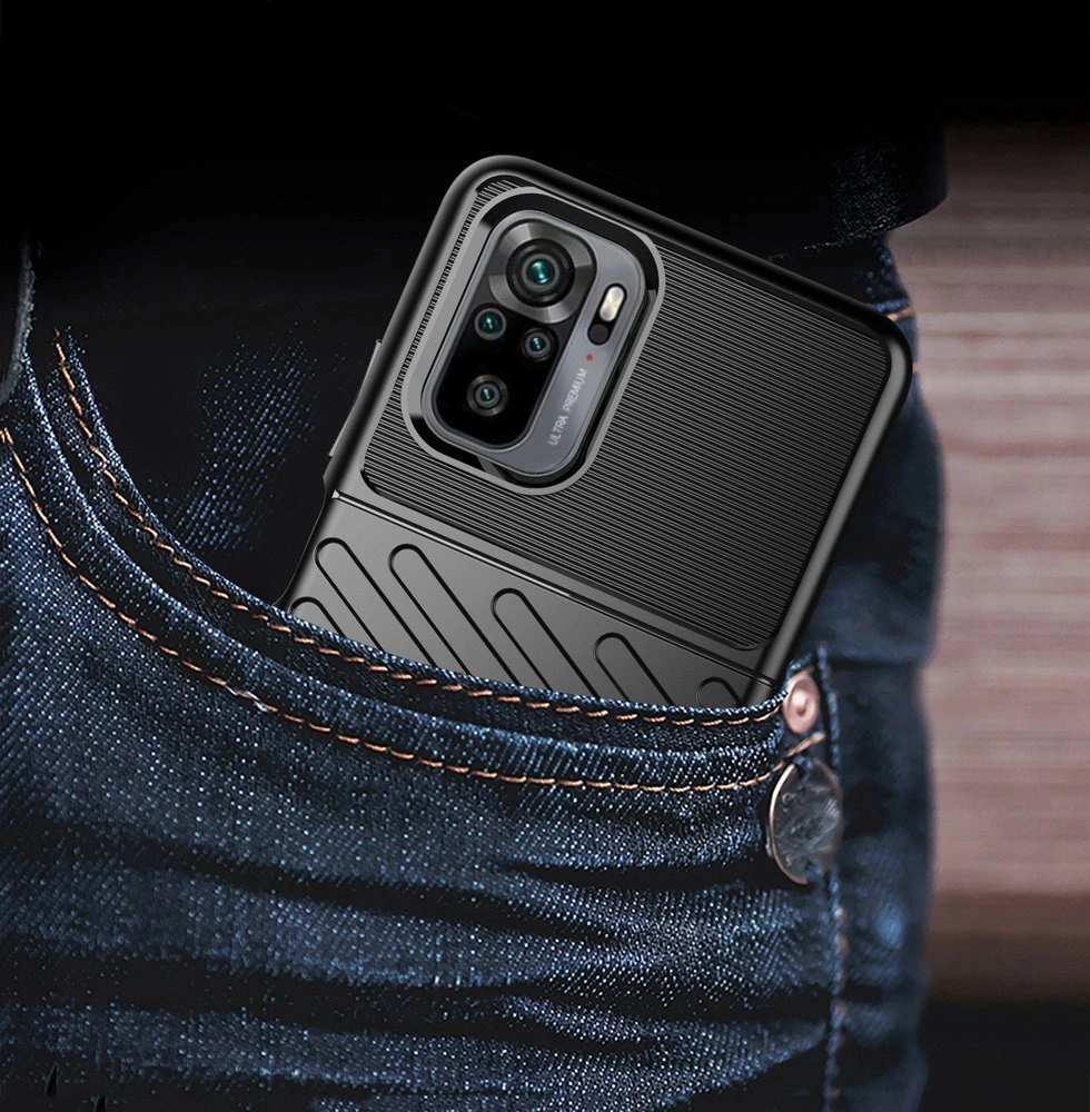 Thunder Case Flexible Tough Rugged Cover TPU Case for Xiaomi Redmi 10 blackeng
