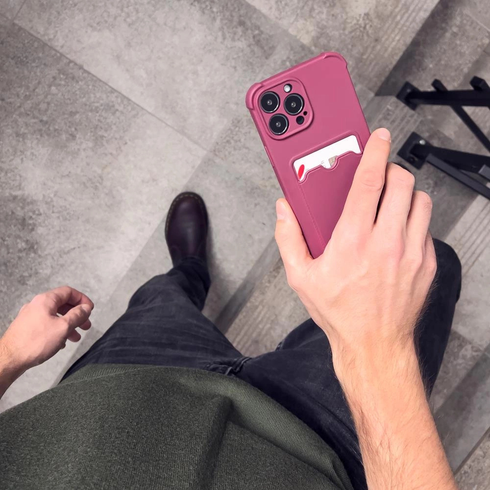 Card Armor Case Pouch Cover for iPhone 11 Pro Max Card Wallet Silicone Air Bag Armor Case Raspberryeng
