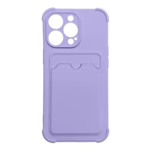 Card Armor Case Pouch Cover for iPhone 12 Pro Card Wallet Silicone Air Bag Armor Case Purpleeng