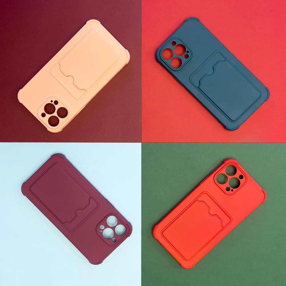Card Armor Case Pouch Cover for iPhone 12 Pro Card Wallet Silicone Air Bag Armor Pinkeng