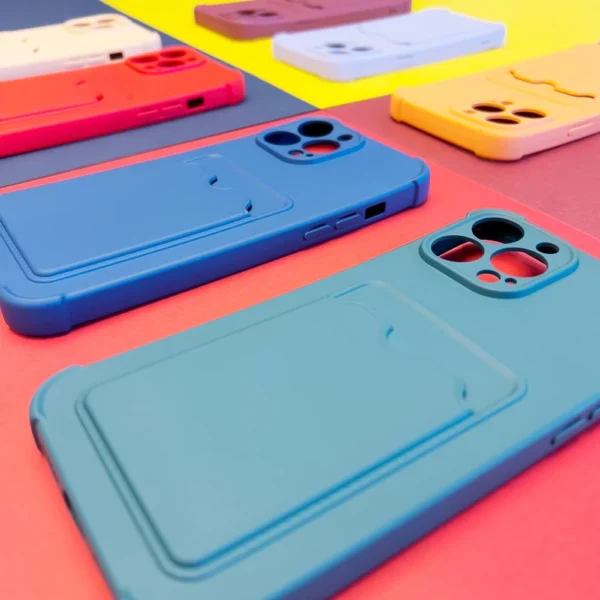 Card Armor Case Pouch Cover for iPhone 12 Pro Card Wallet Silicone Air Bag Armor Pinkeng