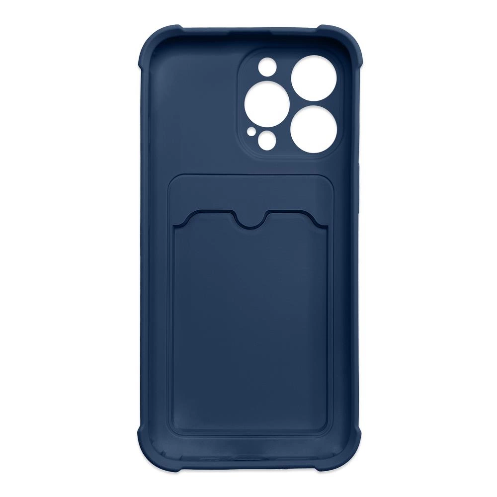 Card Armor Case Pouch Cover for iPhone 12 Pro Card Wallet Silicone Air Bag Armor Case Navy Blueeng