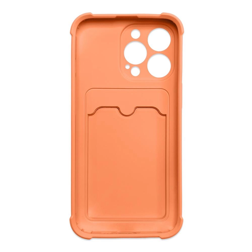 Card Armor Case Pouch Cover for iPhone 12 Pro Max Card Wallet Silicone Air Bag Armor Cover Orangeeng