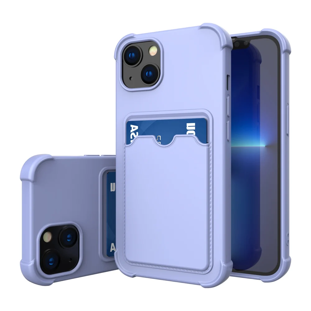 Card Armor Case Pouch Cover For Xiaomi Redmi 10X 4G / Xiaomi Redmi Note 9 Card Wallet Silicone Armor Cover Air Bag Blueeng