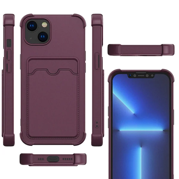 Card Armor Case Pouch Cover For Xiaomi Redmi 10X 4G / Xiaomi Redmi Note 9 Card Wallet Silicone Armor Cover Air Bag Blueeng
