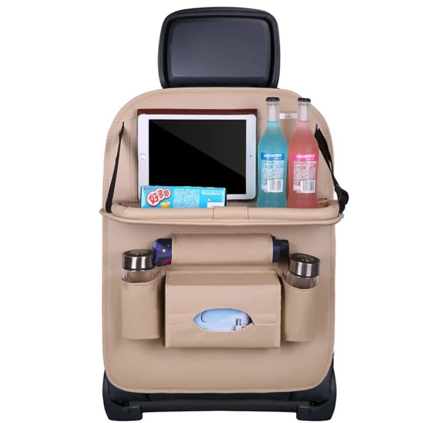 Car organizer for the seat foldable shelf mini car table beigeeng