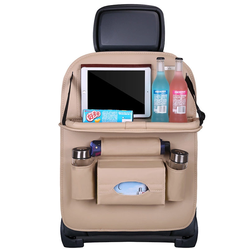 Car organizer for the seat foldable shelf mini car table beigeeng
