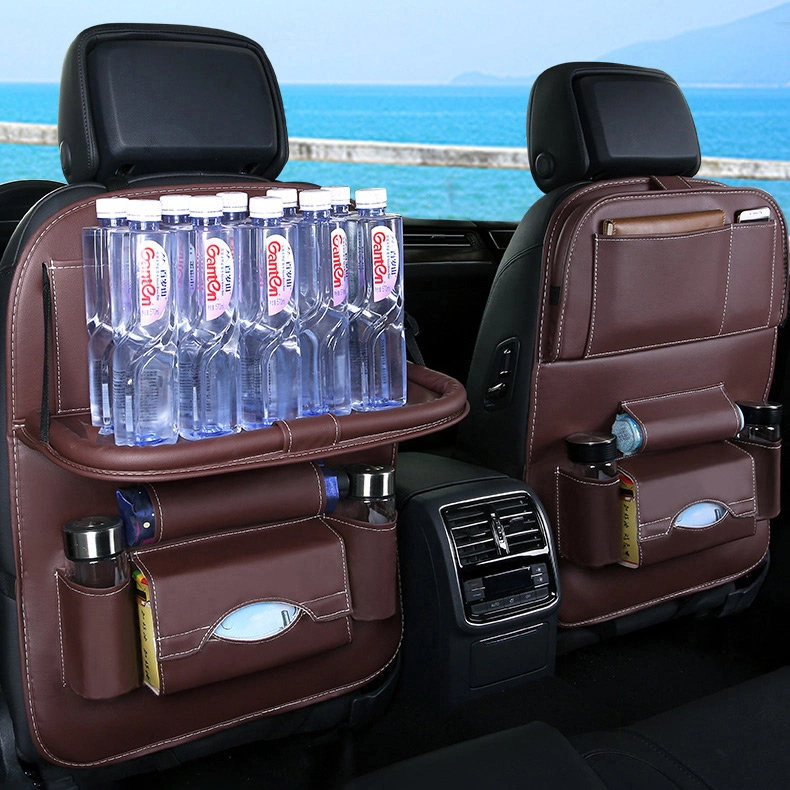 Car organizer for the seat foldable shelf mini car table beigeeng