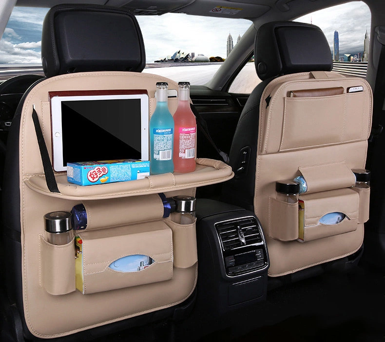 Car organizer for the seat foldable shelf mini car table beigeeng