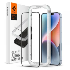 Spigen ALM Glass FC Tempered Glass for iPhone 13 / 13 Pro / 14 - Blackeng