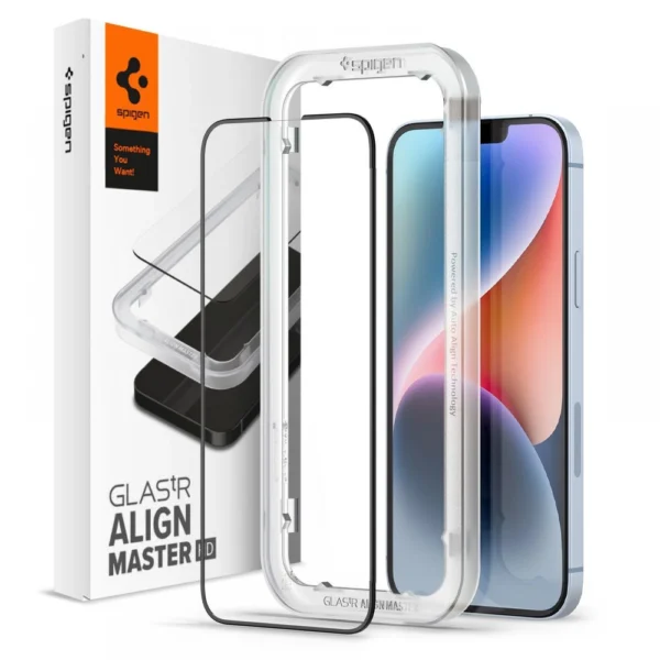 Spigen ALM Glass FC Tempered Glass for iPhone 13 / 13 Pro / 14 - Blackeng