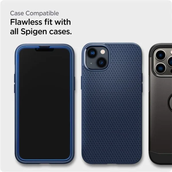 Spigen ALM Glass FC Tempered Glass for iPhone 13 / 13 Pro / 14 - Blackeng