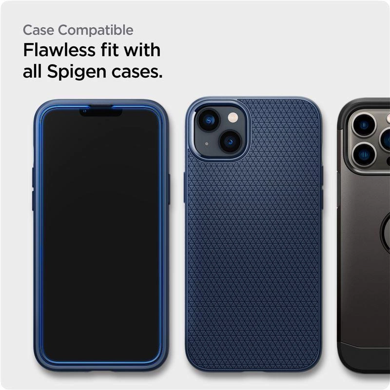 Spigen ALM Glass FC Tempered Glass for iPhone 13 / 13 Pro / 14 - Blackeng