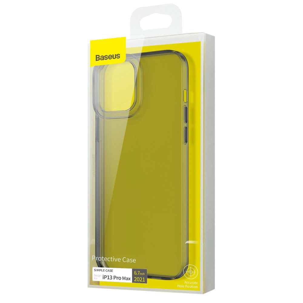 Baseus Simple Series Case transparent gel case for iPhone 13 Pro black (ARAJ000401)eng