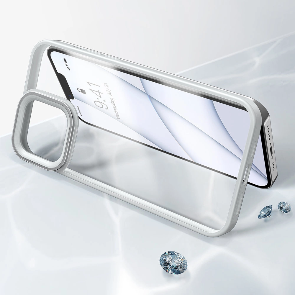 Baseus Crystal Phone Case Armor Case for iPhone 13 Pro with Gel Frame gray (ARJT000413)eng