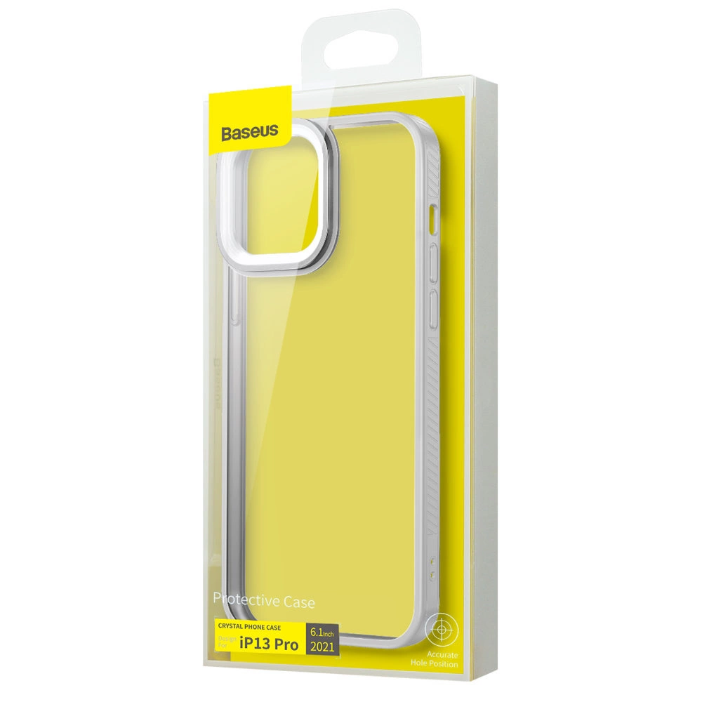 Baseus Crystal Phone Case Armor Case for iPhone 13 Pro with Gel Frame gray (ARJT000413)eng
