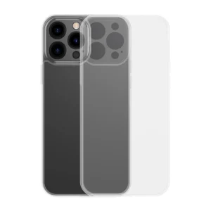 Baseus Frosted Glass Case Cover for iPhone 13 Pro Max Hard Cover with Gel Frame Transparent (ARWS000202)eng